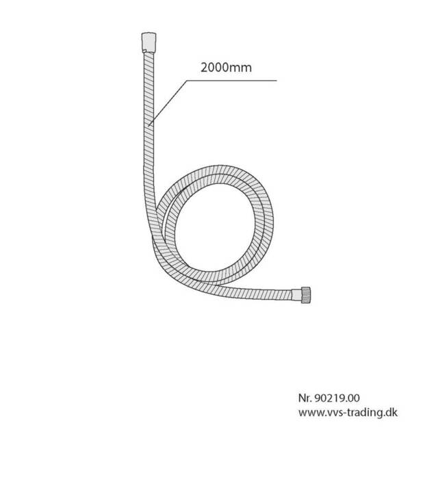 Bruseslange 200 cm krom - REN